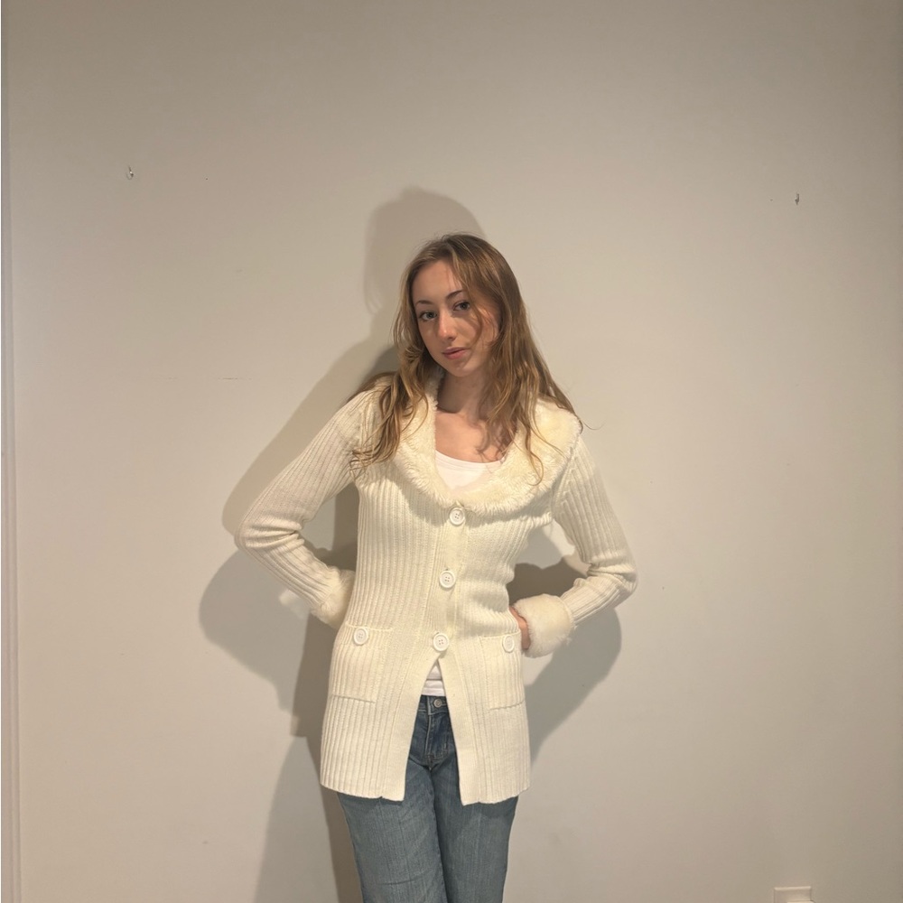 It's Our Time Ivory Ribbed Cardigan